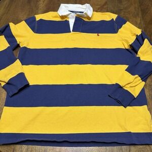 Polo Ralph Lauren rugby shirt Yellow Blue Stripe mens size large